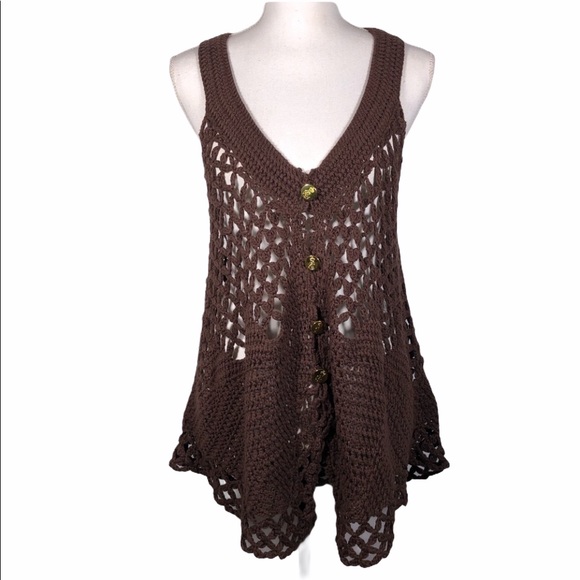 Free People Jackets & Blazers - Free People Crochet Knit Vest